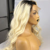 Custom black root/icey white blonde full lace wig 24"