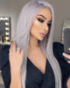 Custom Grey Blonde Human Hair Lace Front Wig 22”