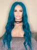 Aquamarine human hair lace front wig 20”