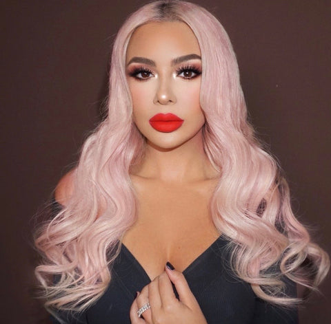 Custom Human Hair Lace Front Wig 22” in Cotton Candy Pink