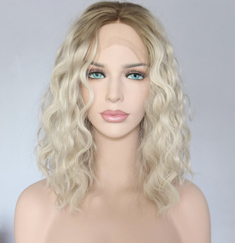 Load image into Gallery viewer, Shianna Wavy Bob Synthetic Lace Front Wig