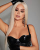 Custom Icey White Blonde human hair lace front wig 22”