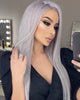 Custom Grey Blonde Human Hair Lace Front Wig 22”