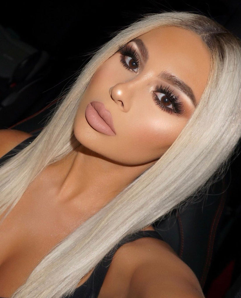 Load image into Gallery viewer, Custom Dark root/Icey Blonde 14&quot; lace front wig BACK IN STOCK