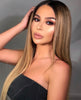 Custom Glueless Blonde highlight human hair lace front wig 22”