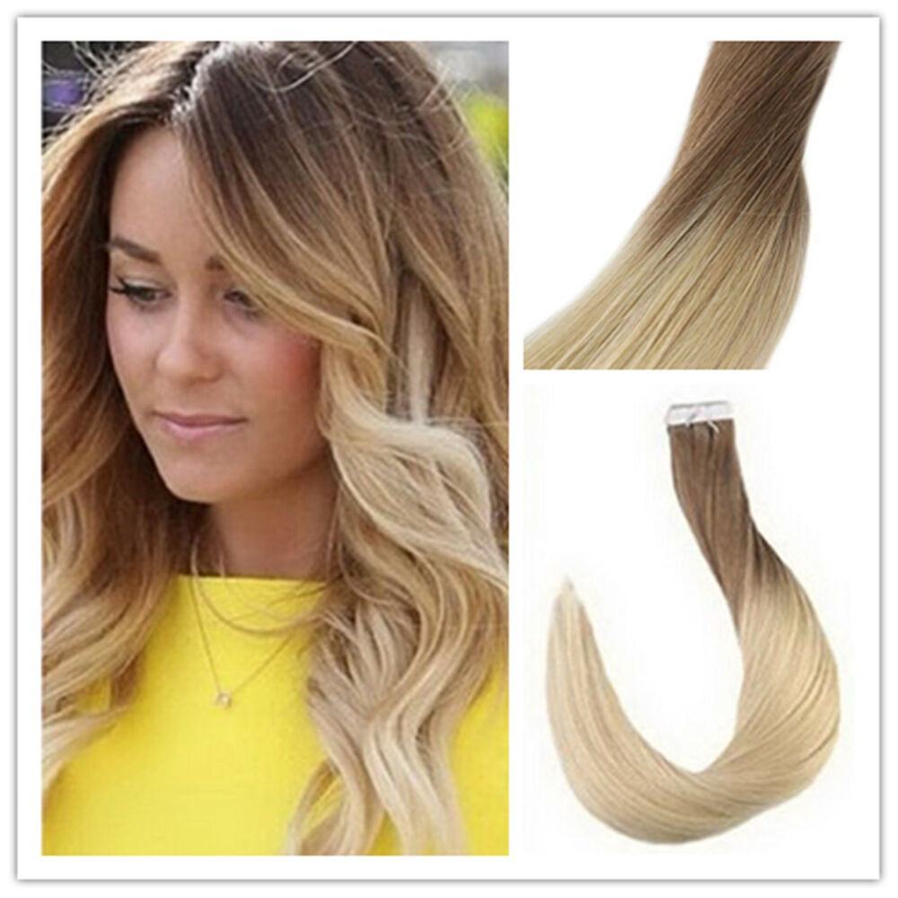 Load image into Gallery viewer, Remy human hair tape in extensions 20”